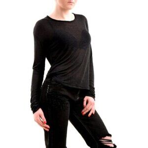 Revolve One Teaspoon Cropped Top long sleeve Casual Basic Neutral Gray Size XXS